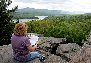The view from Sunset Rock, a popular location for Thomas Cole, the father of the Hudson River School, America's first major art movement © 2013 Karen Rubin/news-photos-features.com
