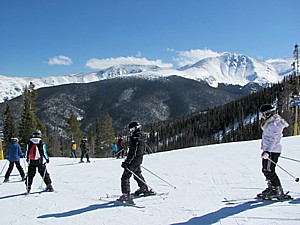 A children's ski lesson at Winter Park, Colorado. January is Learn to Ski & Ride month at Colorado Ski Country resorts which are offering special deals to get newbies to the slopes © 2013 Karen Rubin/news-photos-features.com